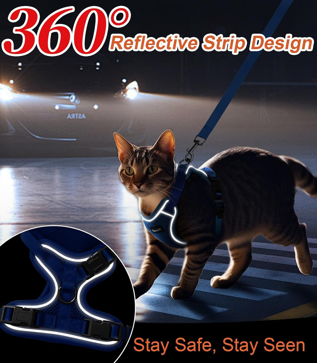 Cat Harness and Leash for Walking Escape Proof Soft Adjustable Cat Leash