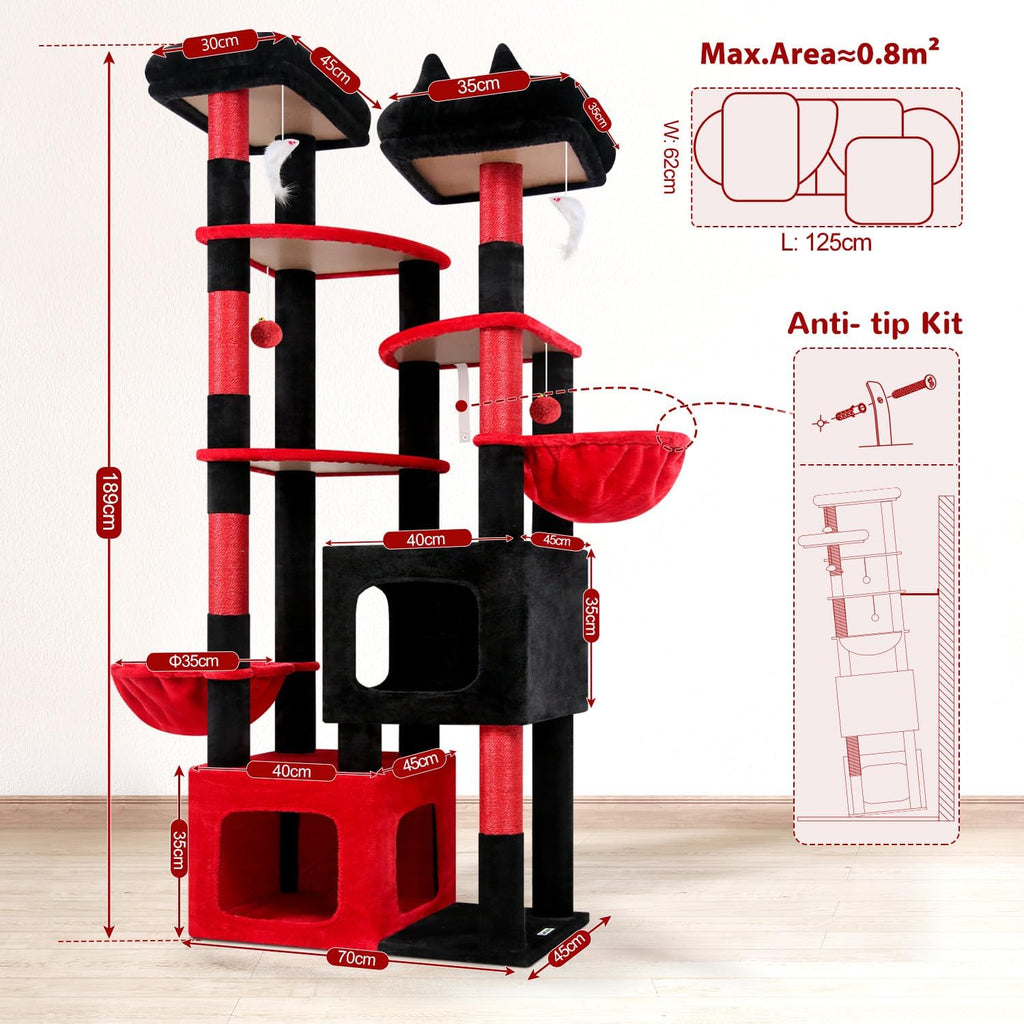 Globlazer S74E Pro Gothic Heavy Duty Maine Coon Cat Tree for Large Cats