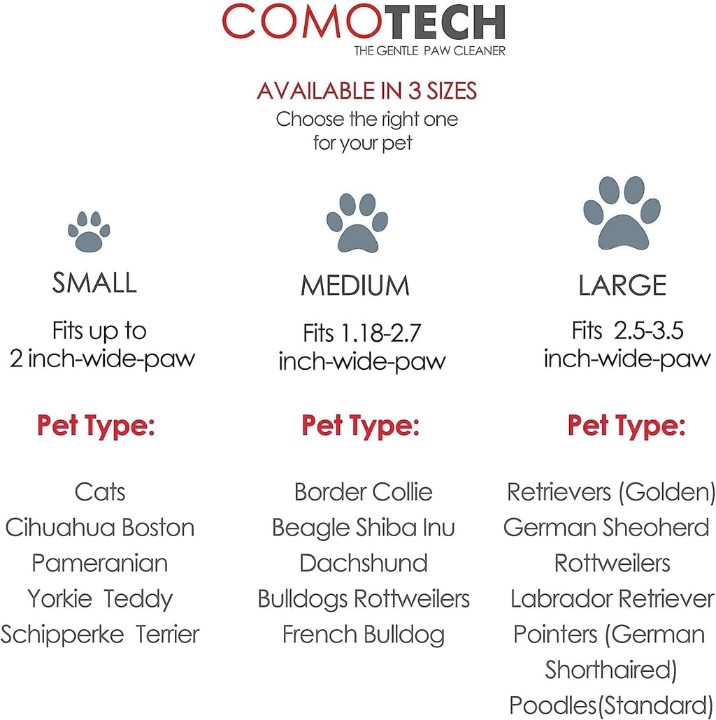 Professional 7 in 1 Dog Paw Cleaner for Dogs & Cats - Includes 1 Portable Paw Washer, 1 Bath Brush, 2 Dog Toothbrushes and 3 Absorbent Towels Note: Fits Paws 2.5 to 3.5 Inches Wide (Large, Grey)
