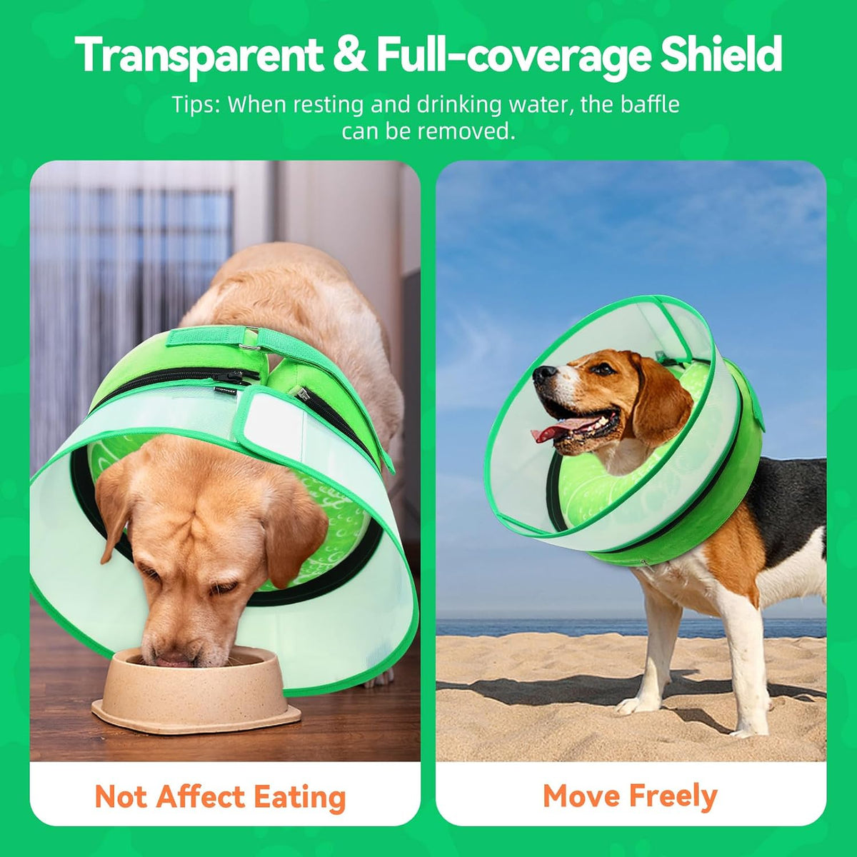 Upgraded Inflatable Dog Cone Collar to Stop Licking, Soft Dog Donut Collar