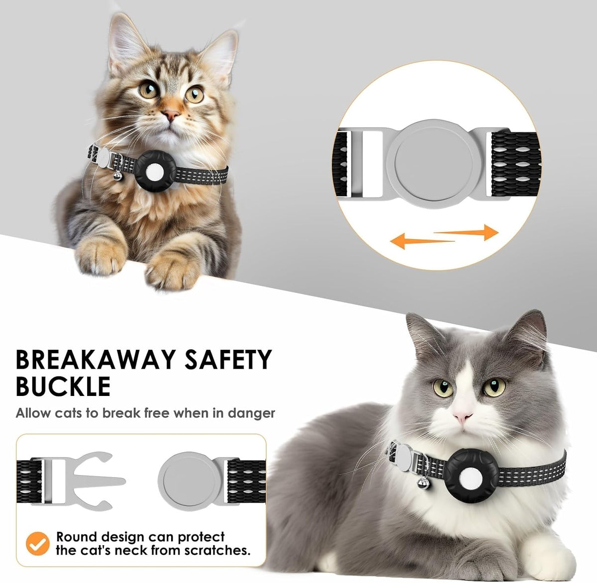 GPS Tracker for Cats, Mini Cat Tracker, Pet Tracker, No Monthly Fee, Compatible with Apple Find My(iOS Only), Anti-Lost, Finder Tag for Cars, Pets, Kids, Items, Black