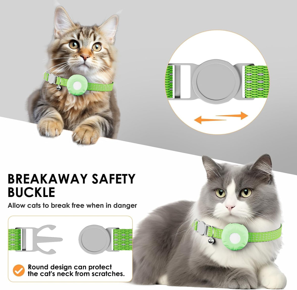 GPS Tracker for Cats (iOS Only), MINI GPS Cat Tracker, Pet Tracker, No Monthly Fee, Compatible with Apple Find My, Anti-Lost, Finder Tag for Vehicles, Pets, Kids, Items (Green)