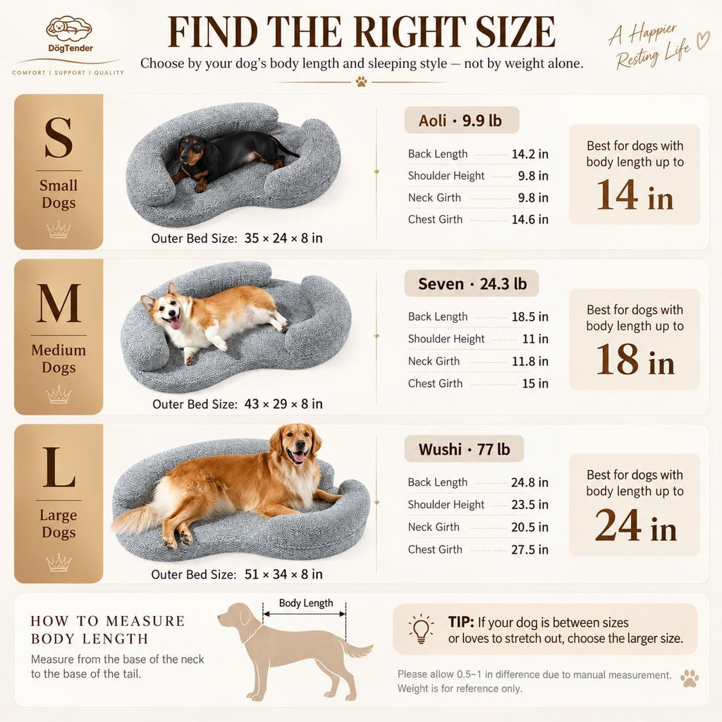 Calming Orthopedic Memory Foam Dog Bed, Small, Beige