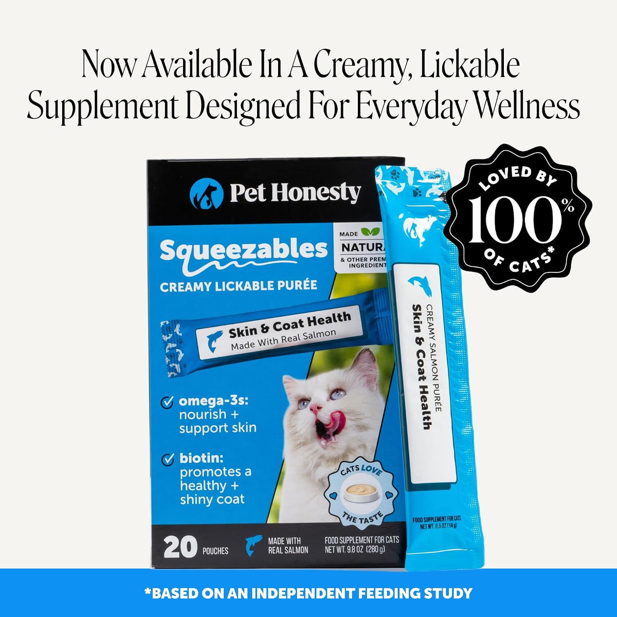 Pet Honesty Vet Backed Skin & Coat Cat Vitamins, Chicken, 90-Day Supply
