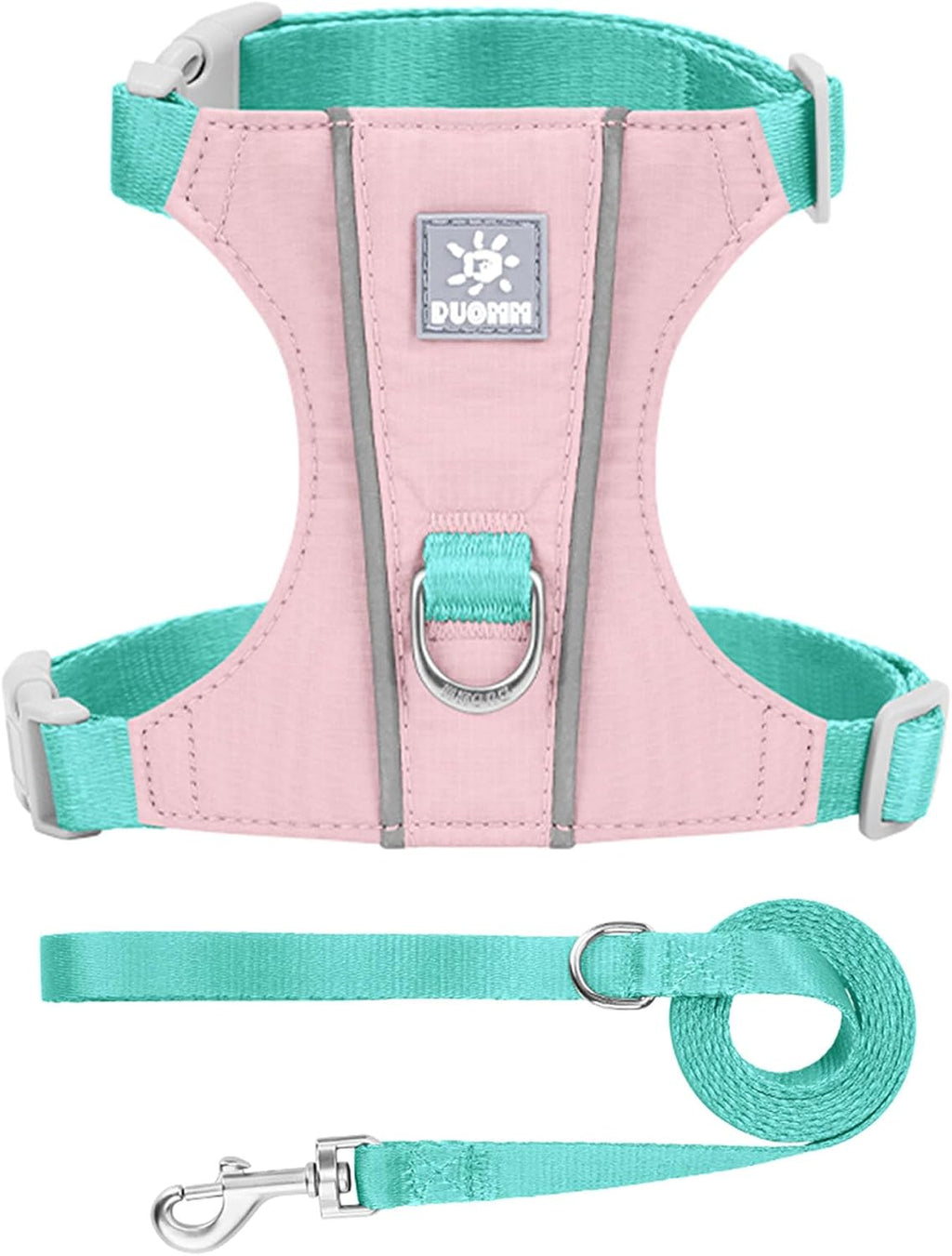 Cat Harness and Leash Set with Reflective Strips, Escape Proof Adjustable Vest, Premium Taffeta Fabric Soft Lightweight, Tear Resistant, for Kitten Small Cats Outdoor Walking (Pink, XS)