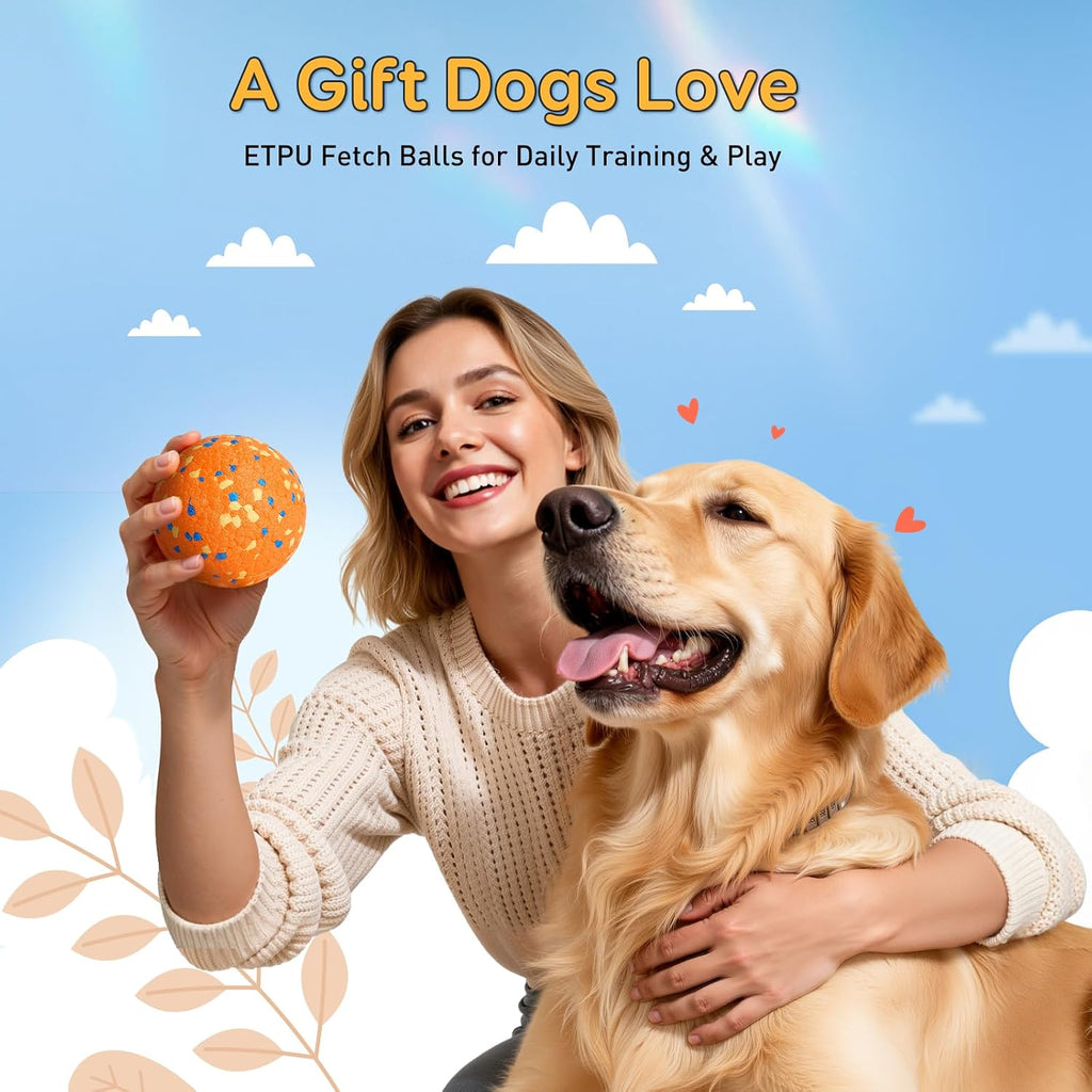 Kimee Dog Balls Tennis Balls Dog Chew Toys for Aggressive Chewers 3.15'' | 3Pcs Indestructible Dog Teething Chew Toys Floating Water Toy Fetch Ball for Large Medium Small Puppies, Indoor or Outdoor