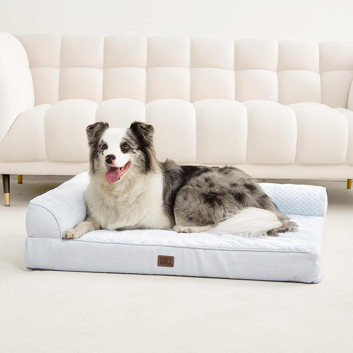 EHEYCIGA Memory Foam Dog Bed, Large Size Orthopedic Dog Bed, Washblue