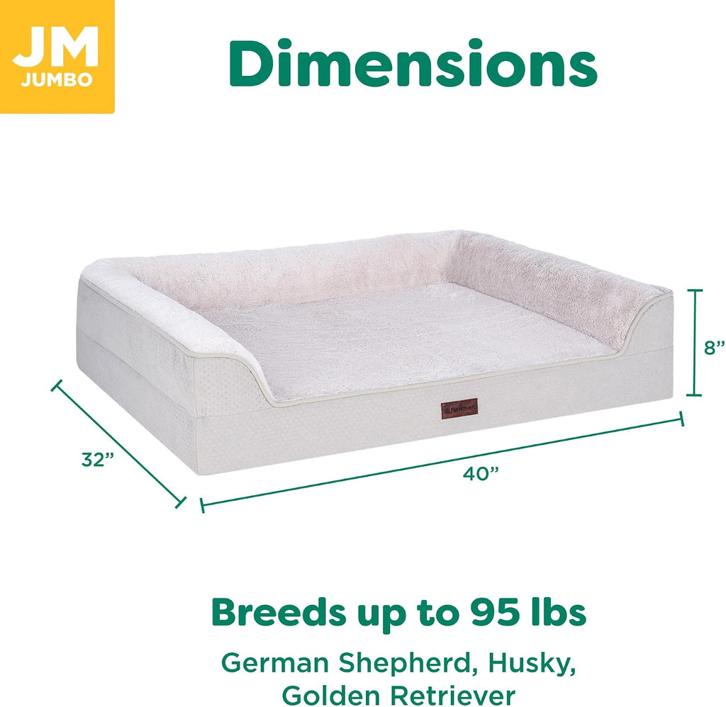 Furhaven Plush & Embossed Velvet Cooling Gel-Top Dreamer Sofa Pet Bed, Clay, Jumbo