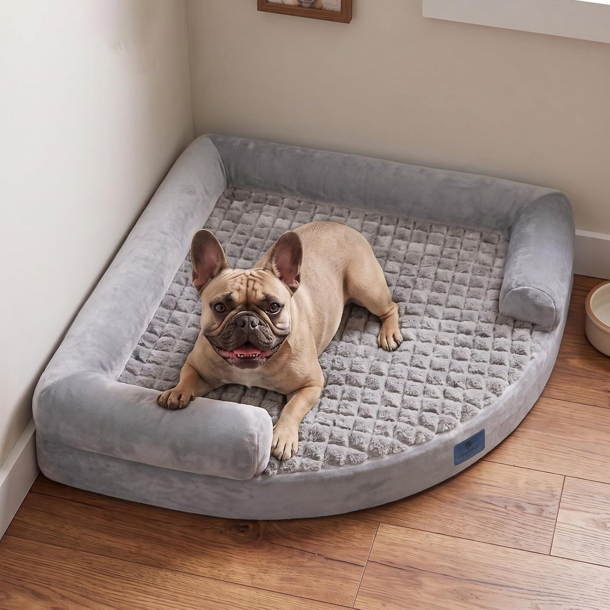 Veehoo Corner Dog Bed, 28" Orthopedic Washable Dog Bed for Small Dogs