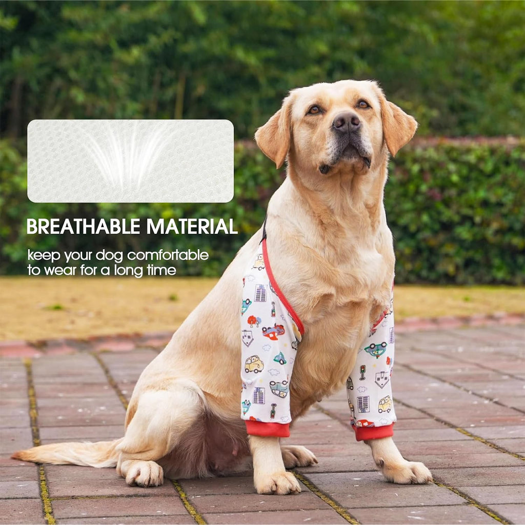 IDOMIK Dog Recovery Suit for Front Legs, Dog Recovery Sleeves,Red,3XL