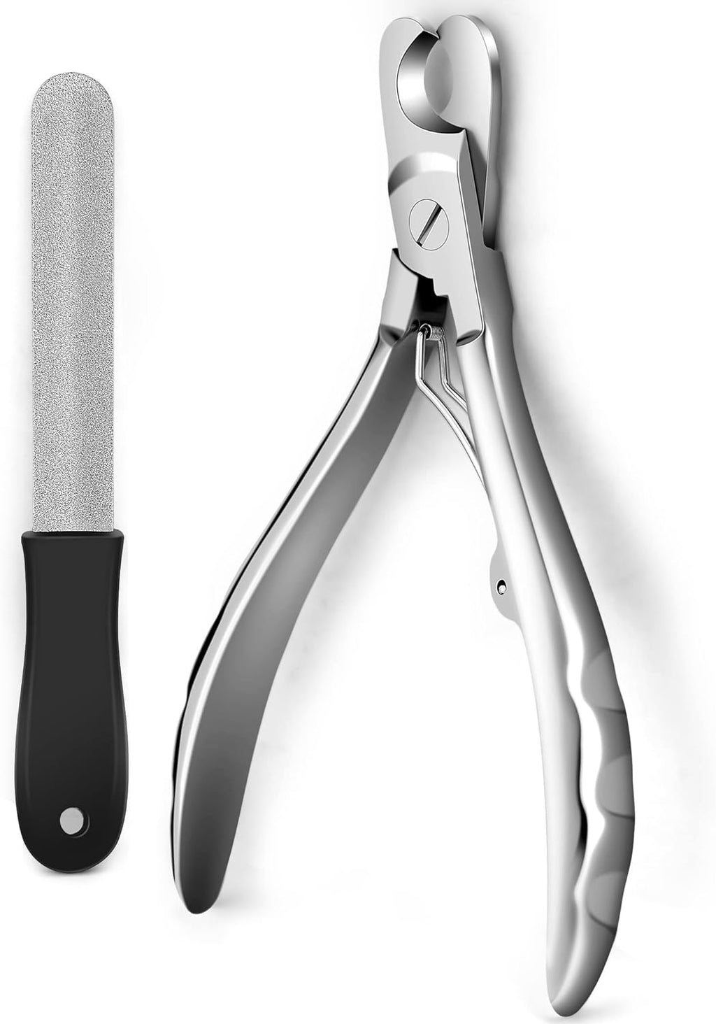 Gobeigo Heavy Duty Dog Nail Clippers for Large Dogs & Thick Nails (Silver)