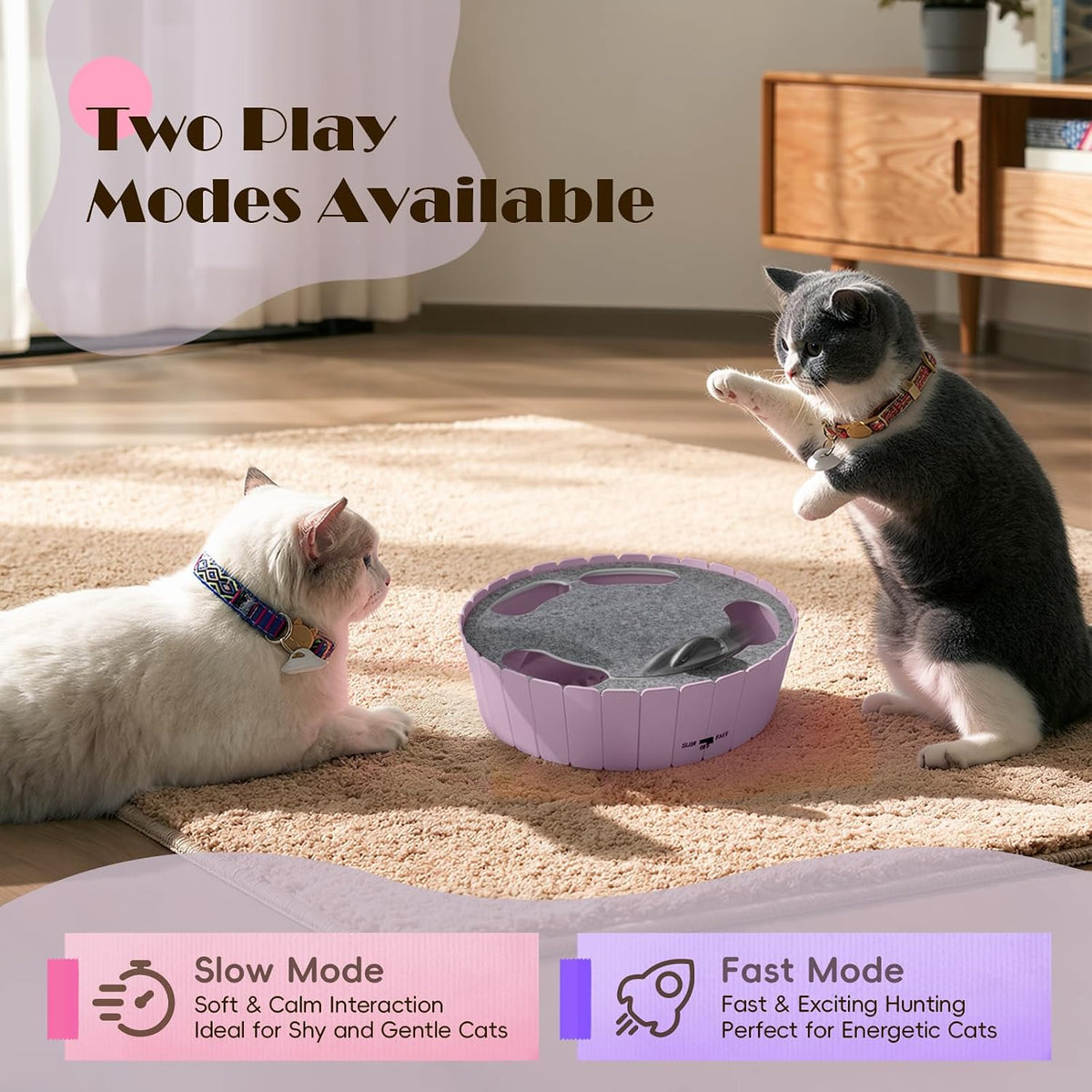 Pawaboo Interactive Cat Toy with Running Mouse, Automatic Track Kitten Toy