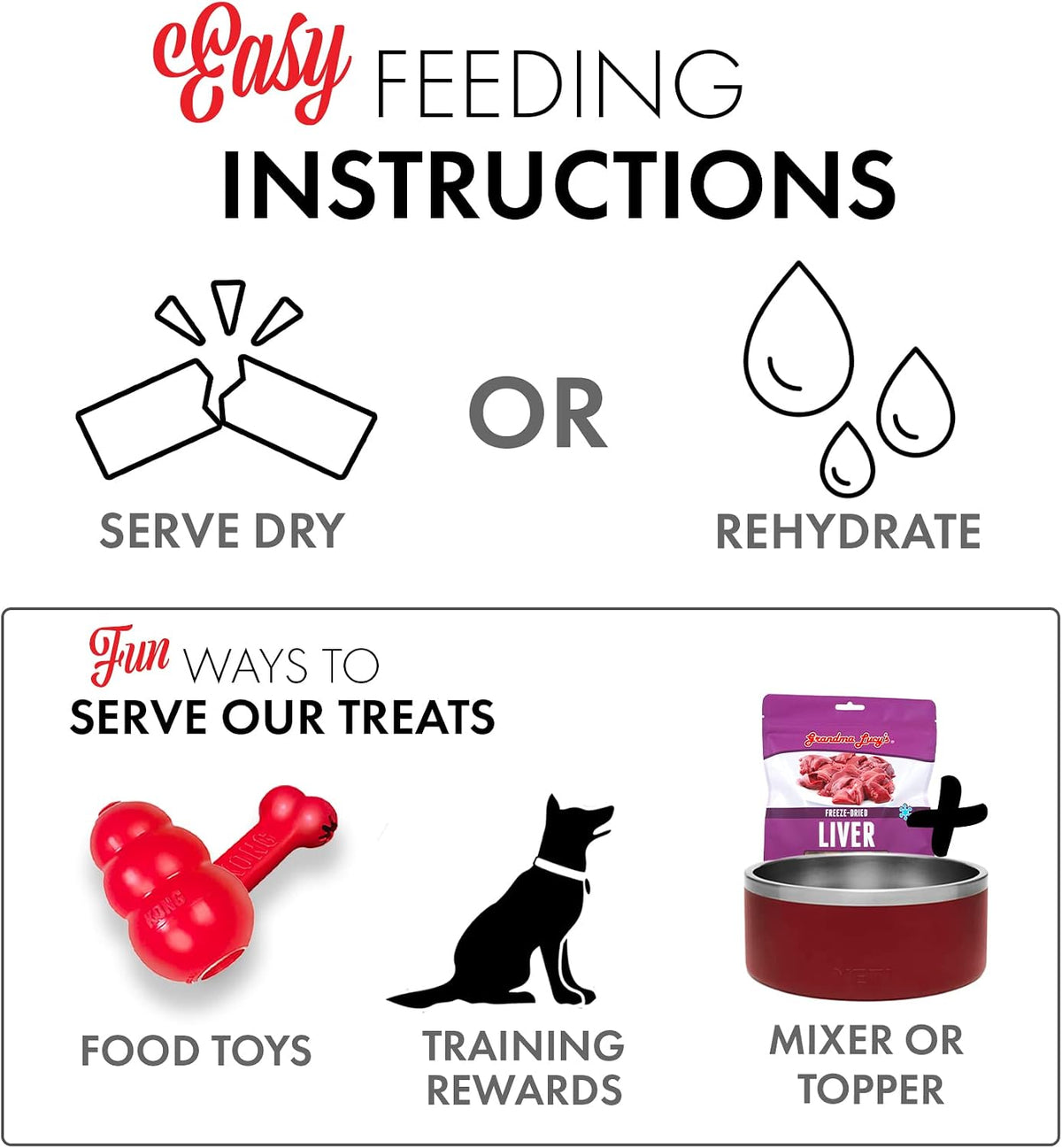 Grandma Lucy’s Singles Pet Treat, Freeze-Dried Single Ingredient Treats for Dogs and Cats - Liver, 2.5 oz