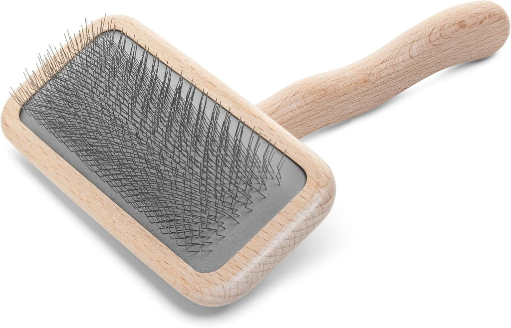 Chris Christensen Mark III Slicker Brush for Dogs, 12mm Pins, Groom Like a Pro, Handcrafted Lightweight Beechwood Ergonomic Handle, Stainless Steel Pins, A5III Medium. Made in Germany. 
