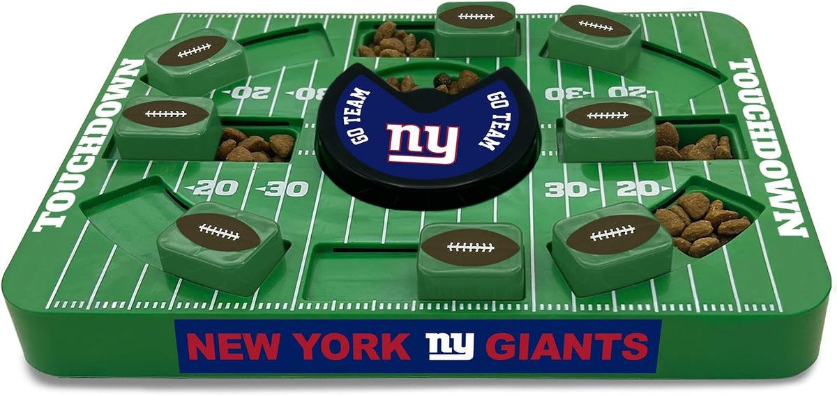 Pets First NFL New York Giants Large Puzzle Toy for Dogs, Slow Feeder Board for Pets, New Bigger Size, Interactive Doggie Treat Toy