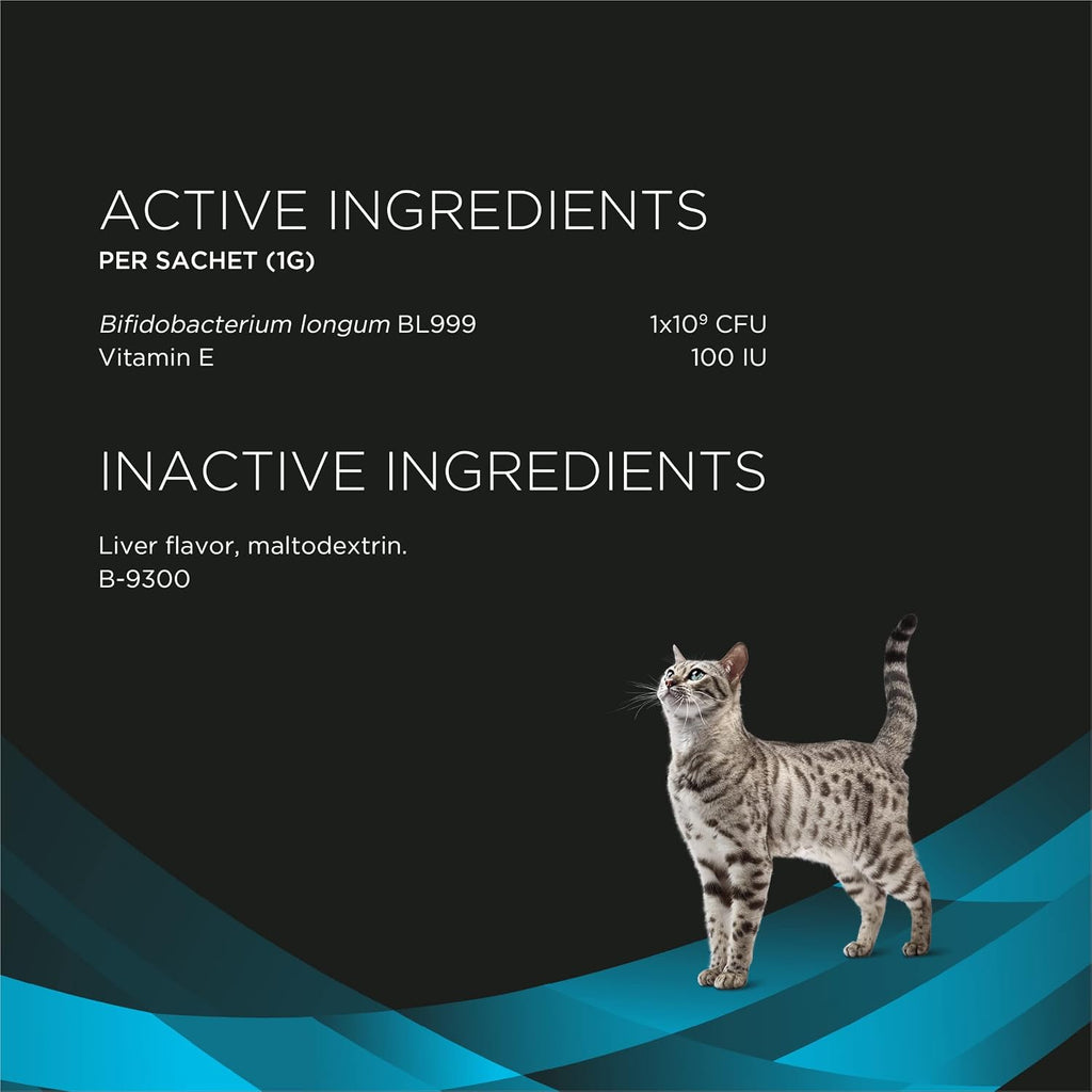 Purina Pro Plan Veterinary Supplements Calming Care for Cats, Feline Calming Probiotic Supplement, Cat Digestive and Behavioral Support, B. Longum BL999, 30 Sachets (Pack of 3)