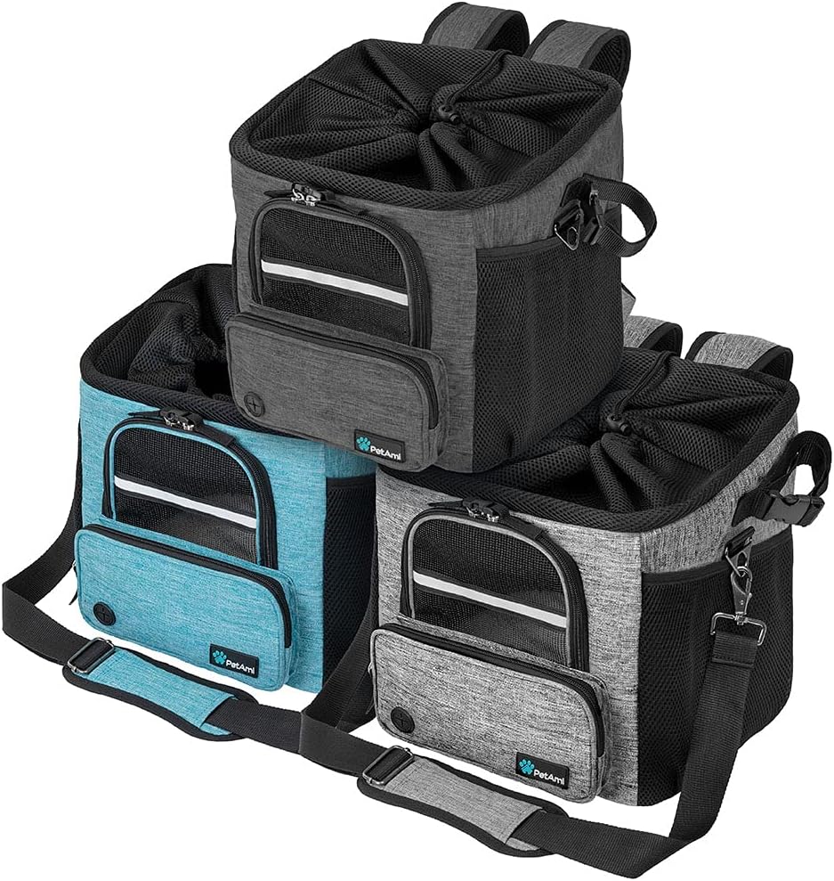 PetAmi Dog Bike Basket, Soft-Sided Ventilated Pet Carrier Backpack, Blue