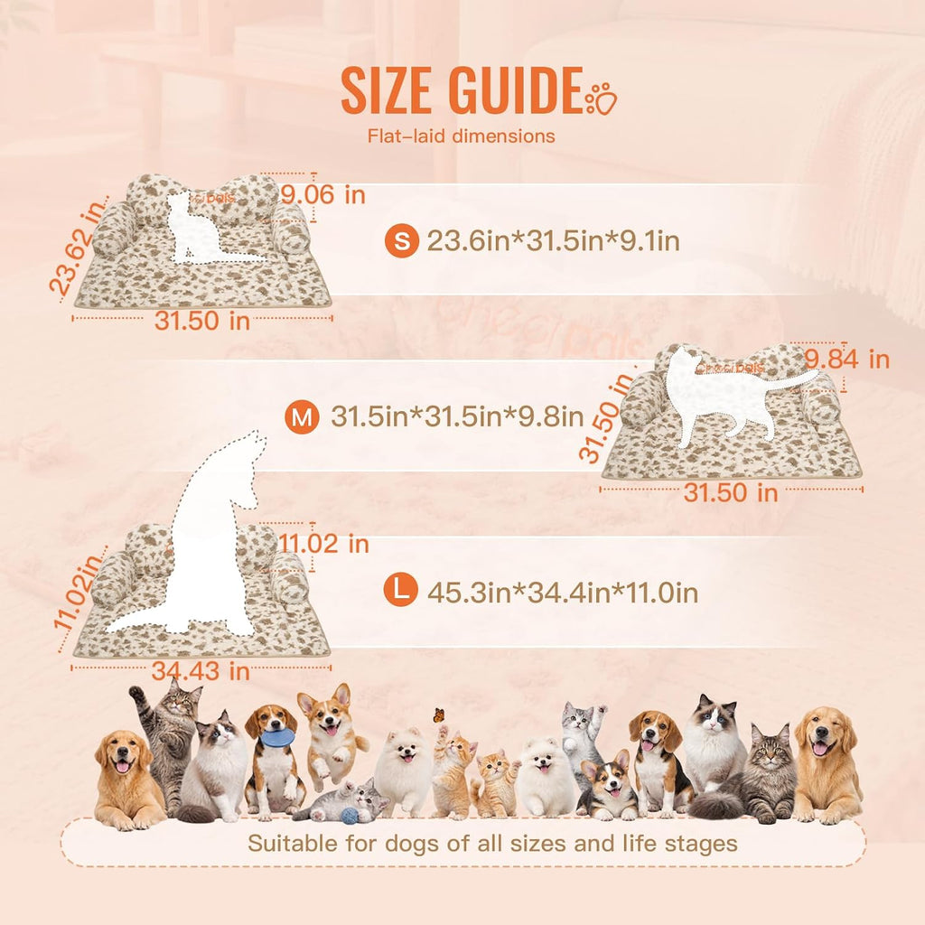 CHEERPALS Calming Dog Bed Mat with Neck & Head Support for Indoor Cats