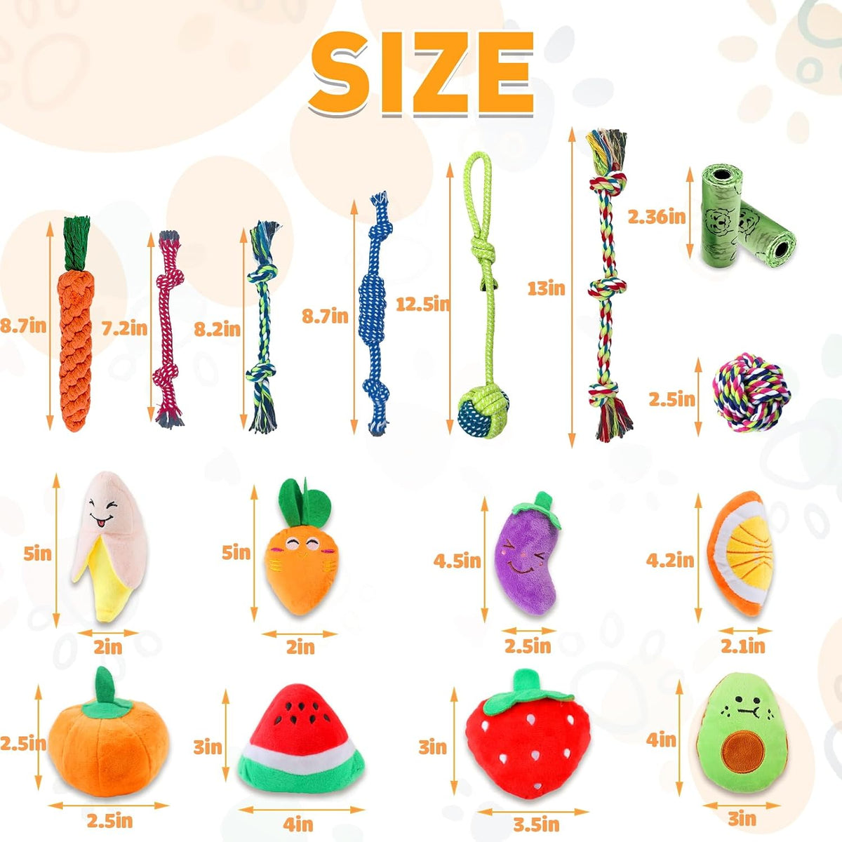 MRSOHRET Puppy Chew Toys for Teething, Dog Toys for Aggressive Chewers | 18 Pcs Interactive Dog Toys for Puppies, Puppy Toy Bundle with Squeaky and Rope for Small Dogs to Keep Them Busy
