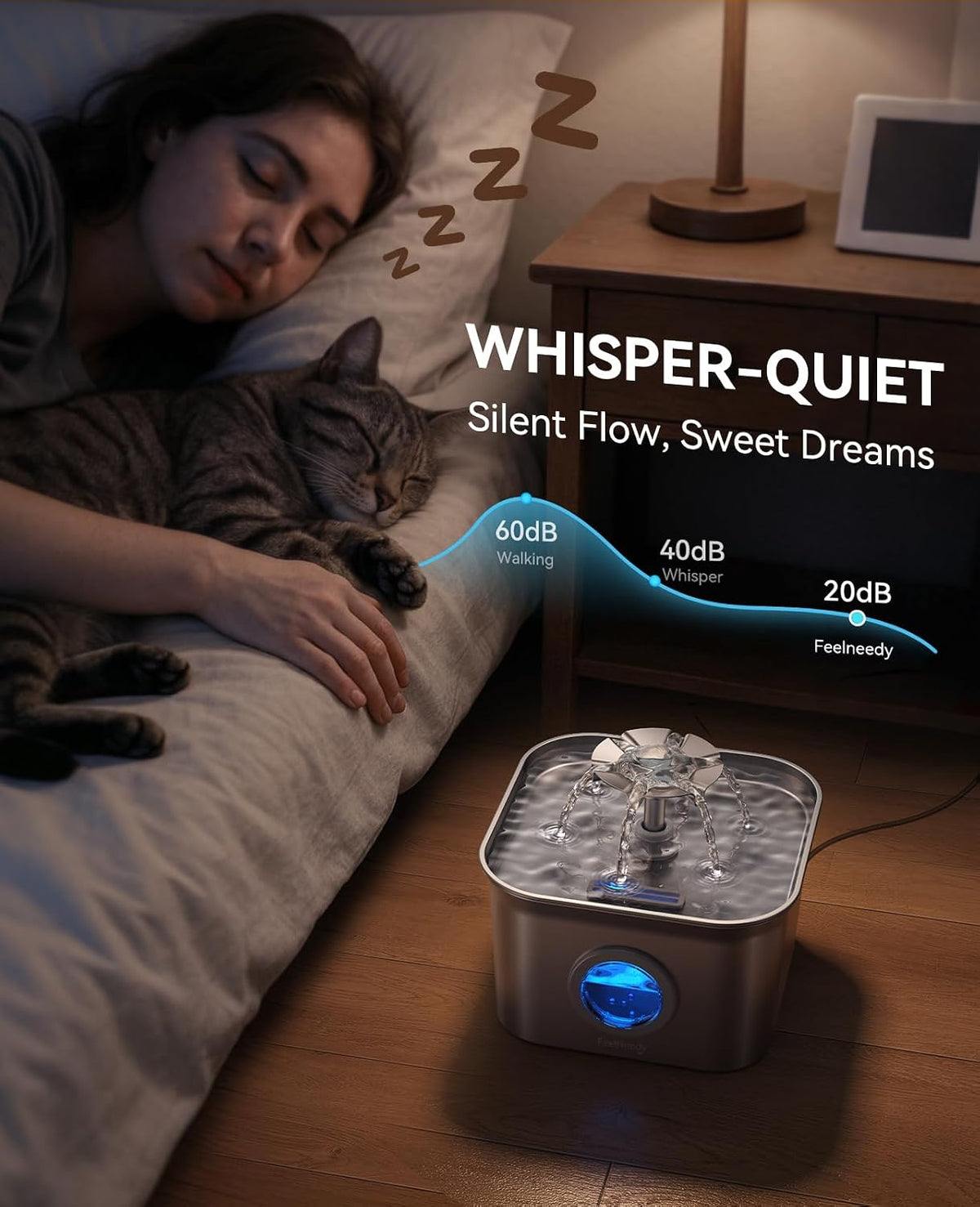 Cat Water Fountain Stainless Steel: 99oz/2.8L Auto Pet Drinking Fountain