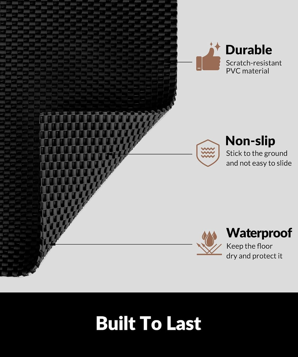 Cooyes Cat Litter Mat - Cut to Fit Any Place, 40"x28" Litter Trapping Mat | for Litter Box, Large, Easy to Clean, Waterproof & Non-Slip Kitty Pad, Scatter Control to Protect the Floor (Black)