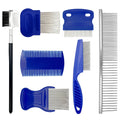 7PCS Flea Comb Set for Cats & Dogs, Pet Comb, Dog Eye Comb, Tick Comb