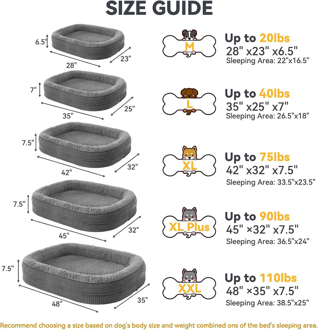 JOEJOY Orthopedic Dog Bed for Medium Dogs, 360° Oval Bolster, 28"