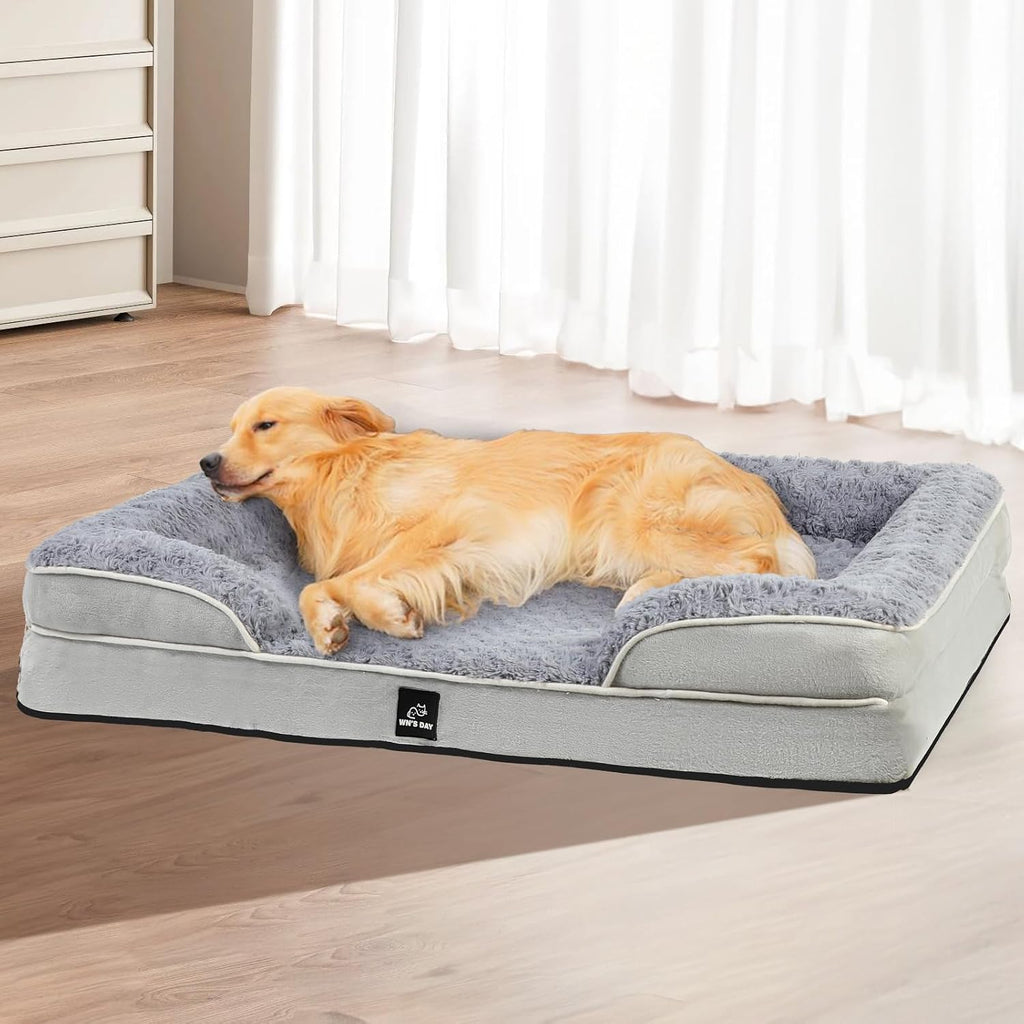 Orthopedic Dog Bed Medium Large Sized Dog, Extra Large Dog Bed(Grey, XXL)