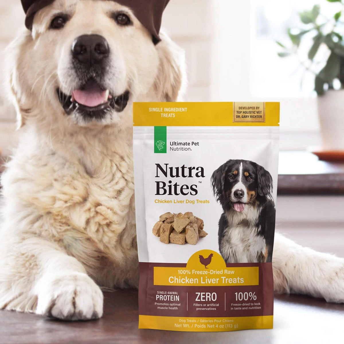 ULTIMATE PET NUTRITION Nutra Bites Freeze-Dried Dog Treats, Chicken Liver
