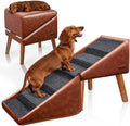 Dog Stairs & Ramp for High Bed & Couch,22.8" 6-Step Foldable Split Ottoman