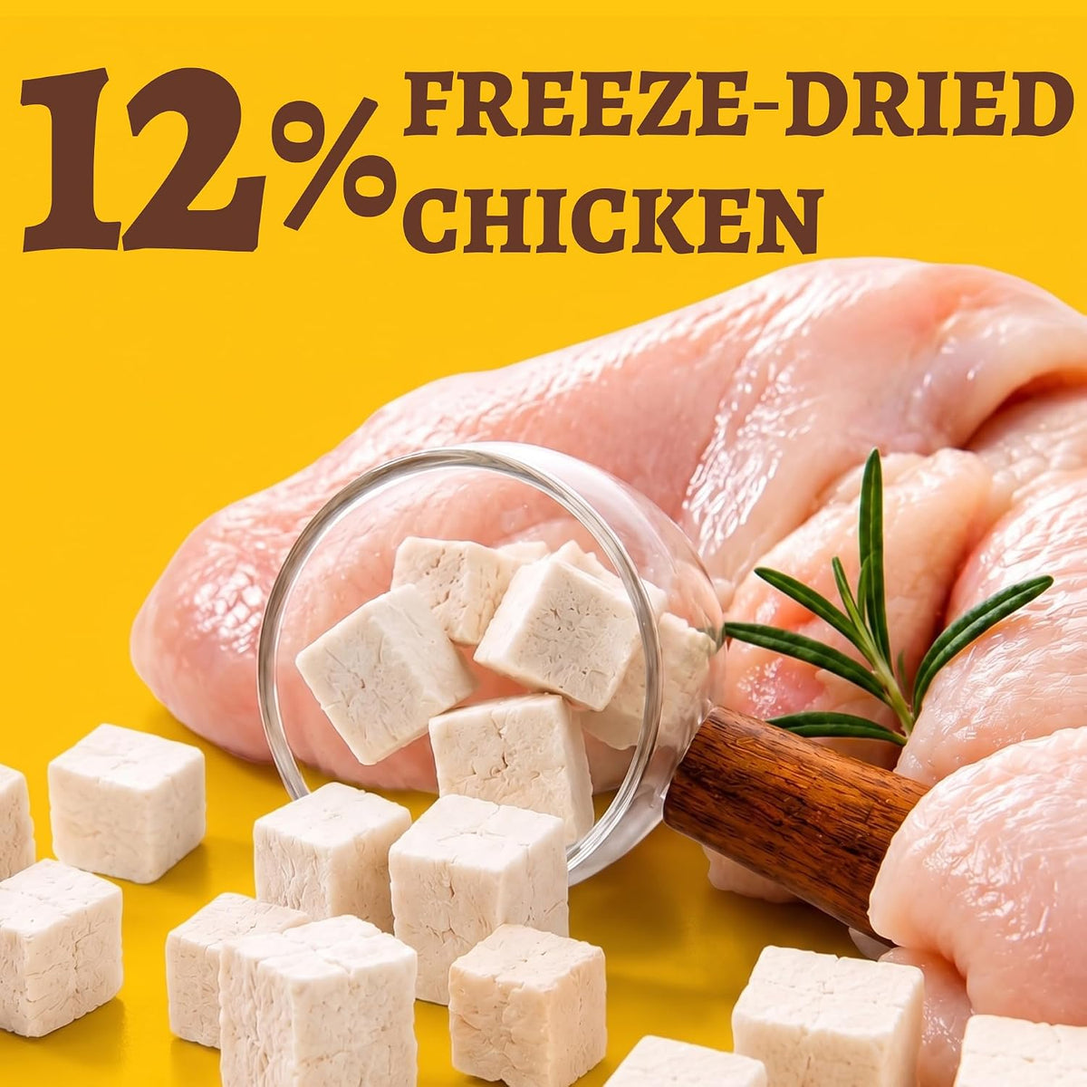 Just Try Freeze Dried Chicken Cat Food with Cat Grass & Taurine, 5 lb
