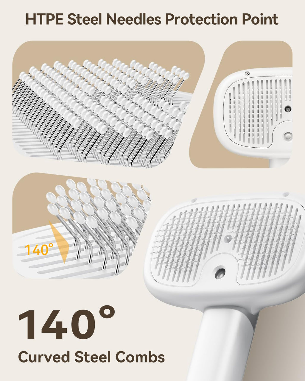 ROJECO 3-in-1 Pet Steam Brush,Spray Hair Removal Detangling Comb