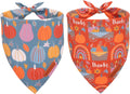 ADOGGYGO Thanksgiving Dog Bandana, Fall Harvest Pumpkin Dog Scarf, X-Large