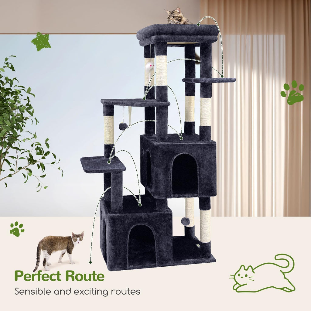 Globlazer Heavy Duty Cat Trees for Big Cats Maine Coon, F61, Dark Grey