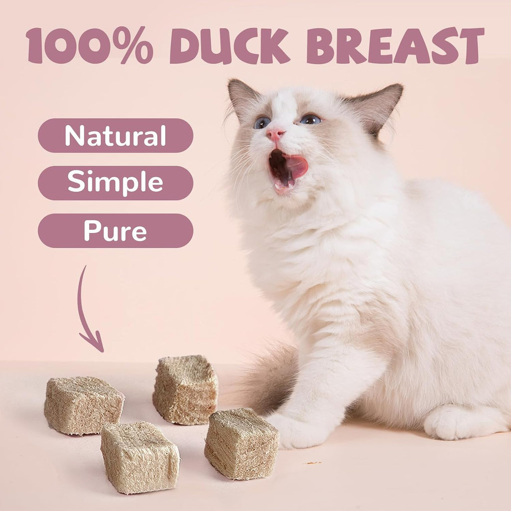 PAWUP Freeze Dried Cat Treats, Duck Breast, Single Ingredient, 4.6oz
