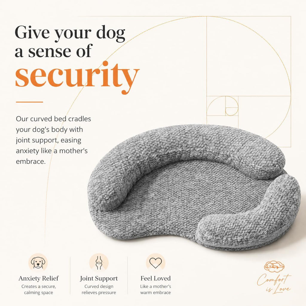 Calming Orthopedic Memory Foam Dog Bed, Medium, Beige