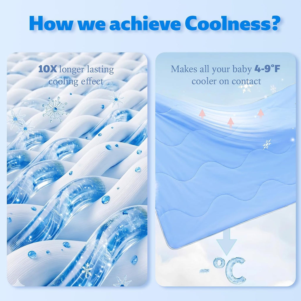 Cooling Blanket for Dogs, Dog Blankets for Large Dogs, Q-MAX > 0.5 Cold Washable Dog Blanket, Soft Durable Self Cooling Cat Mat for Hot Weather, Blue 40x50