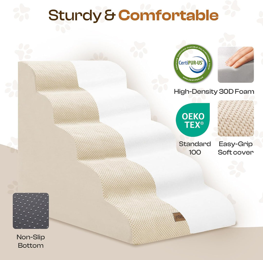 Miorun Dog Stairs Replacement Cover for 5-Step Extra Wide Foam Steps