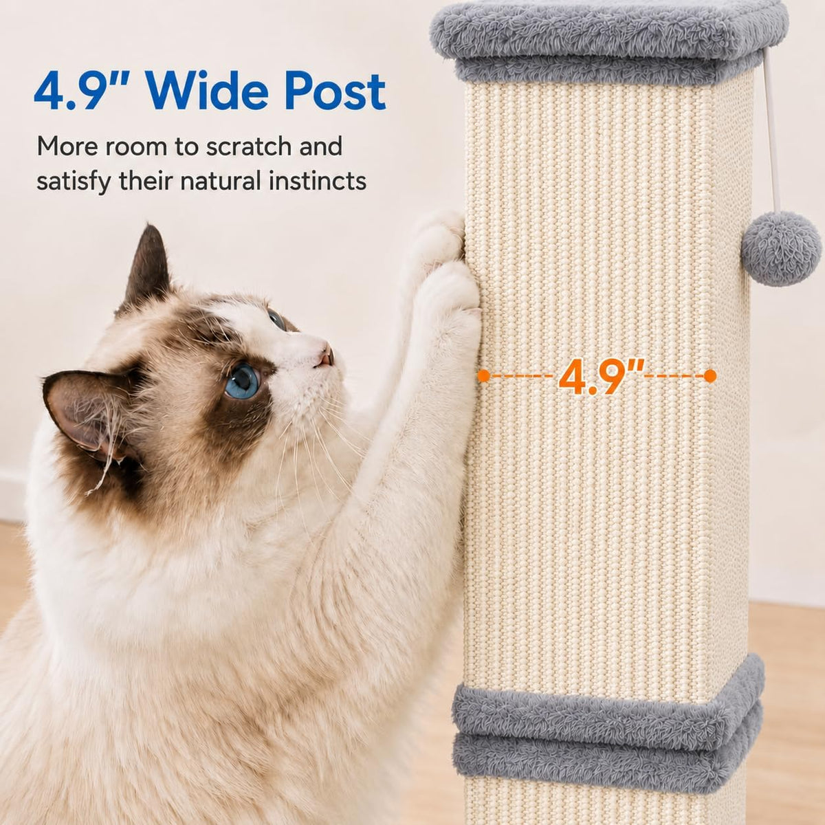 Cat Scratching Post for Indoor Cats, Sisal Cat Scratcherl, 32 Inch
