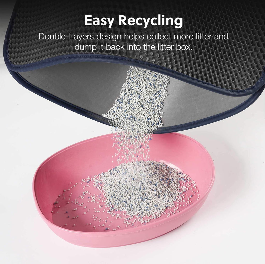 WePet Cat Litter Mat, Kitty Litter Trapping Mat, Honeycomb Double Layer Mats, No Phthalate, Urine Waterproof, Easy Clean, Scatter Control, Catcher Litter Tray Box Rug Carpet