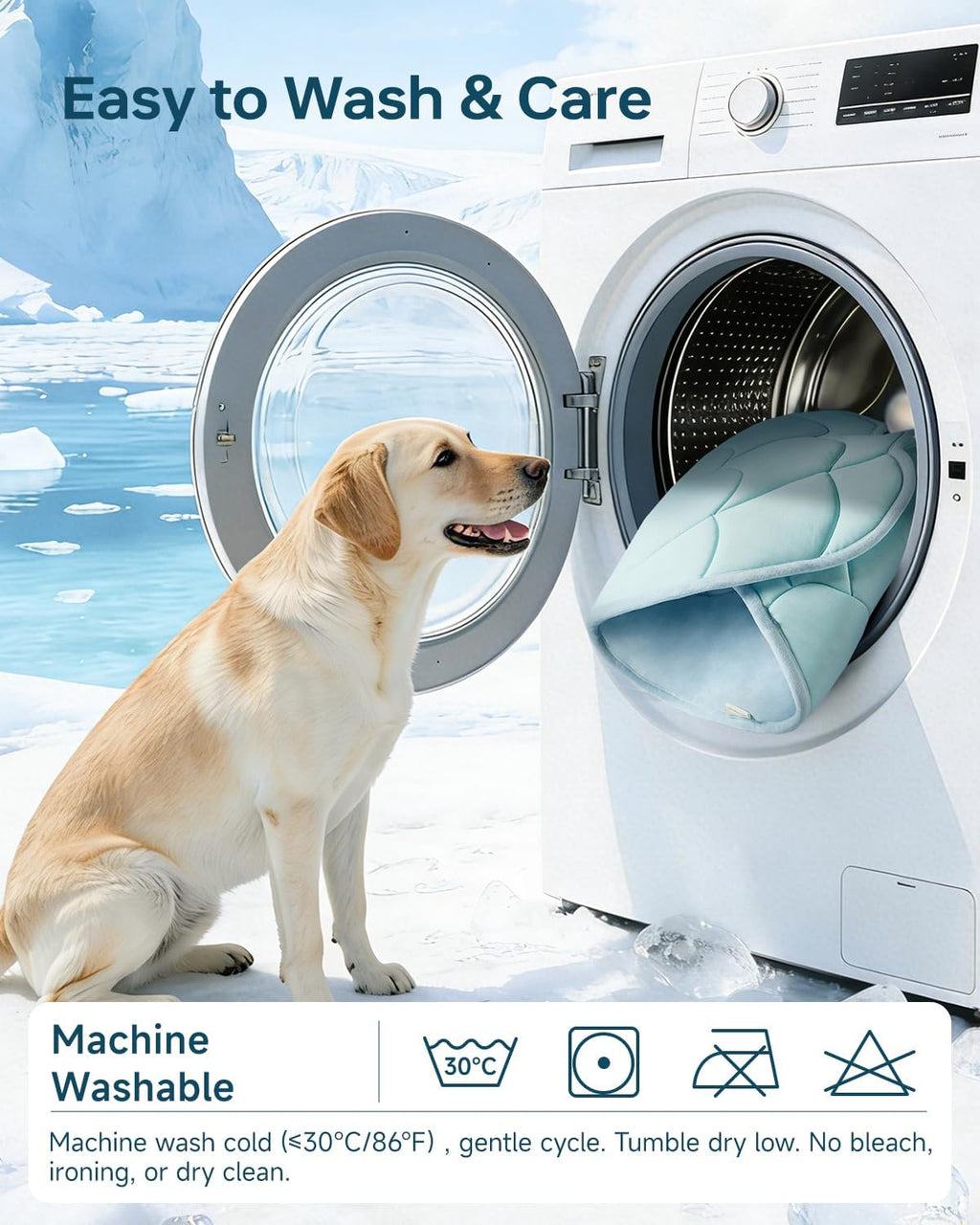 2.0 Self Cooling Mat for Dogs 36"x23" Reversible Dog Cooling Mat for Floor
