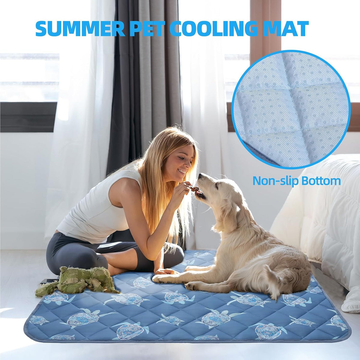 Homimp Dog Cooling Mat,19.5" x 27.5" Thicken Self-Cooling Mat for Dog&Cat,Internal Waterproof& Endothermic,Washable Pet Ice Cool Pad Blanket,Pet Sleeping Pad for Indoor Outdoor in Summer, Non-Toxic
