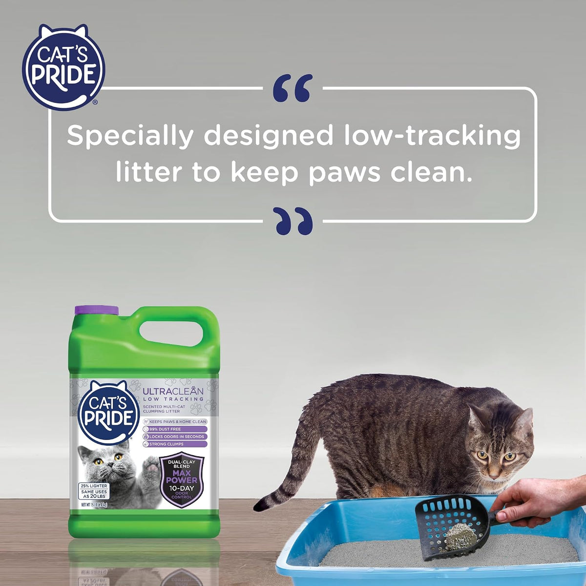 Cat's Pride UltraClean Low Tracking Powerful Clumping Litter Scented, 15 Pound (Pack of 2)