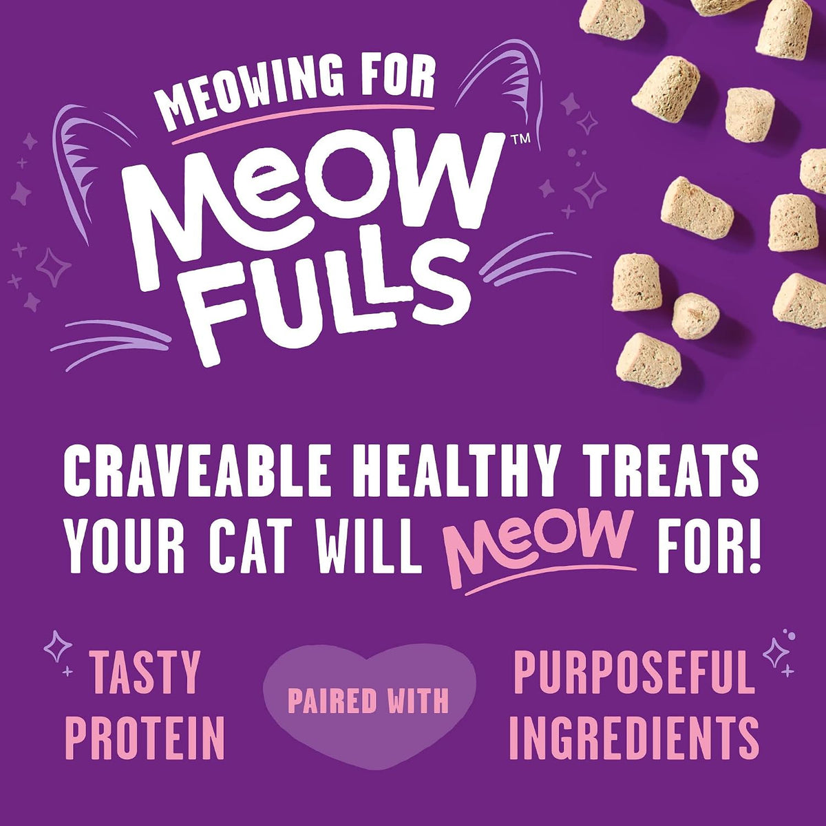 Stella & Chewy's Meowfulls Freeze Dried Cat Treats - Whitefish & Salmon Recipe - Raw Protein with Probiotics & Salmon Oil - 1 Calorie Per Treat - 1.5 oz