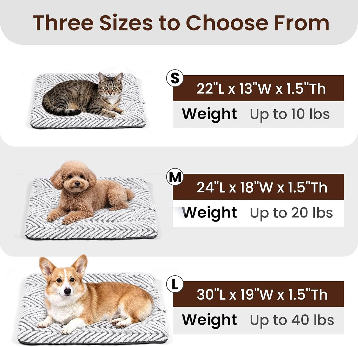 Mora Pets Dog Crate Pad Washable Puppy Dog Bed for Crate Flat Kennel Mat
