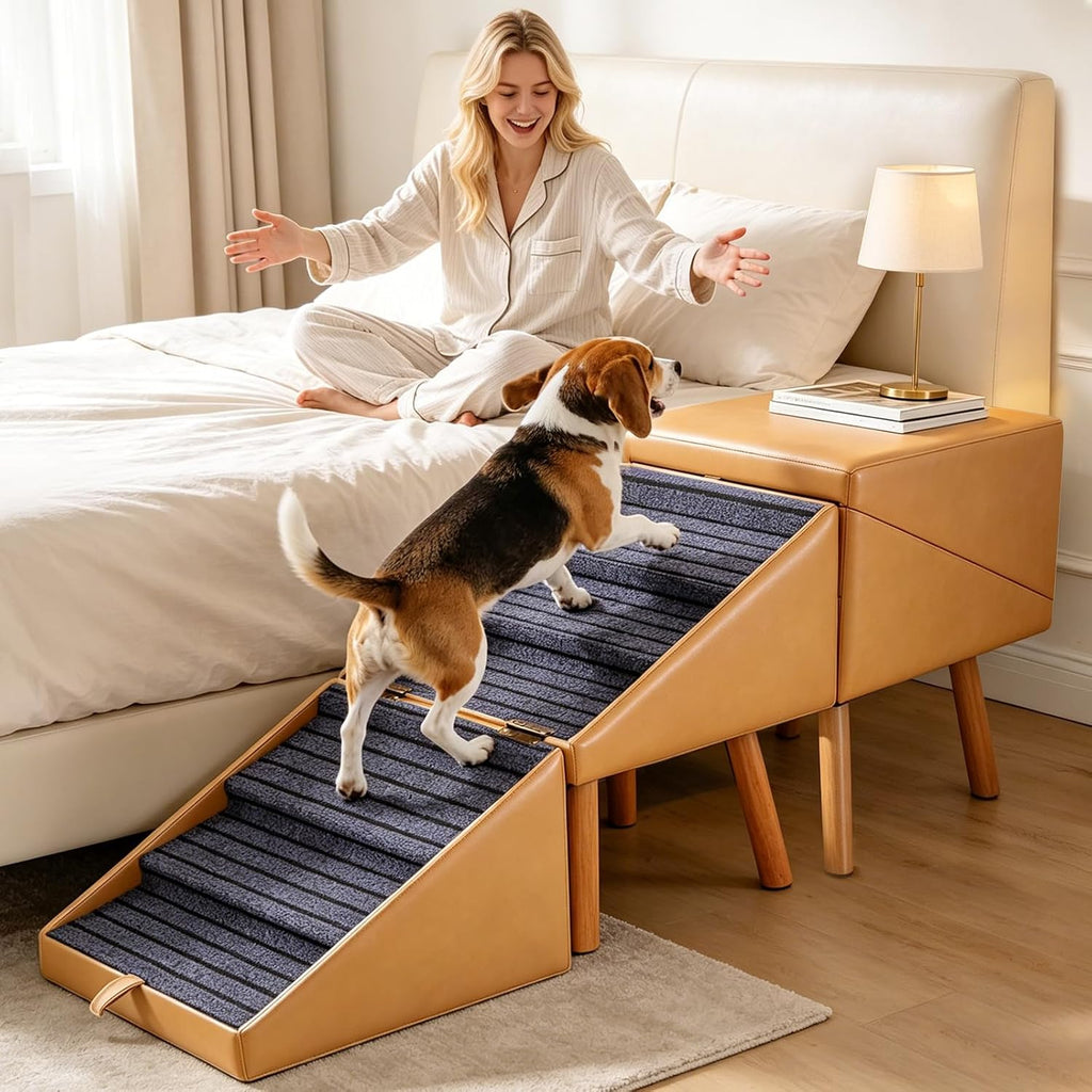 Pet Stairs for High Beds Foldable,Dog Steps for Large Dogs 21.06" H