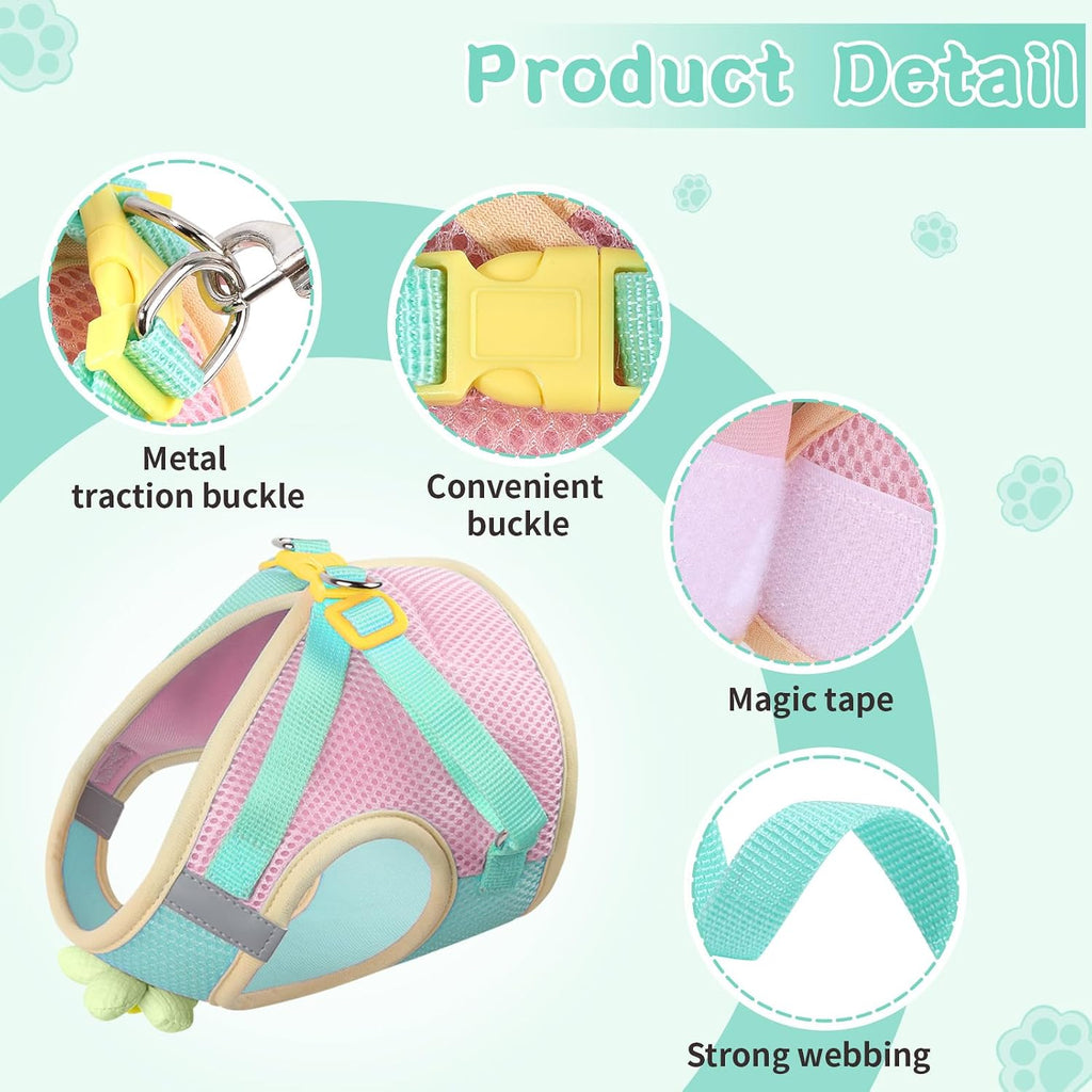 Cat Harness and Leash Set, Escape Proof Soft Vest Walk Green XS