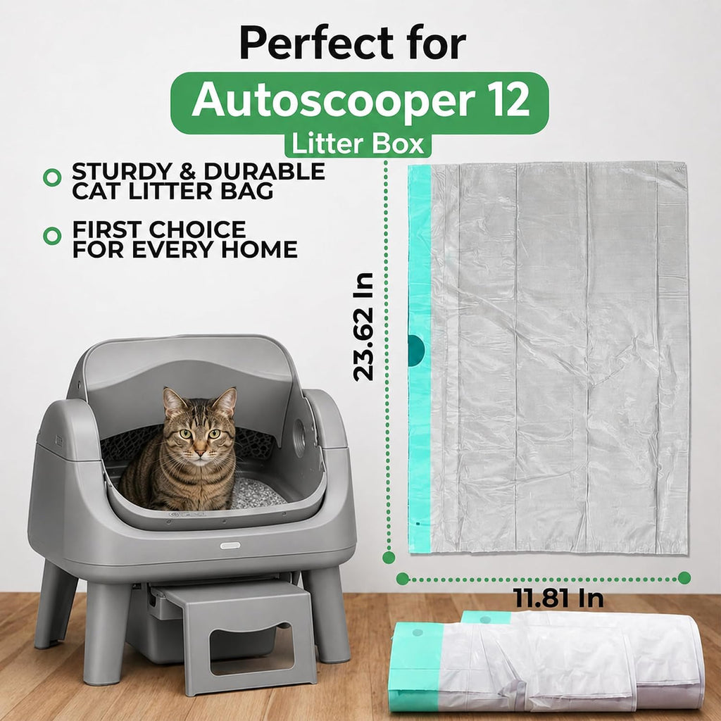 Extra Thick Litter Bags for Petpivot Autoscooper 11/12 Litter Box, 100 Bags