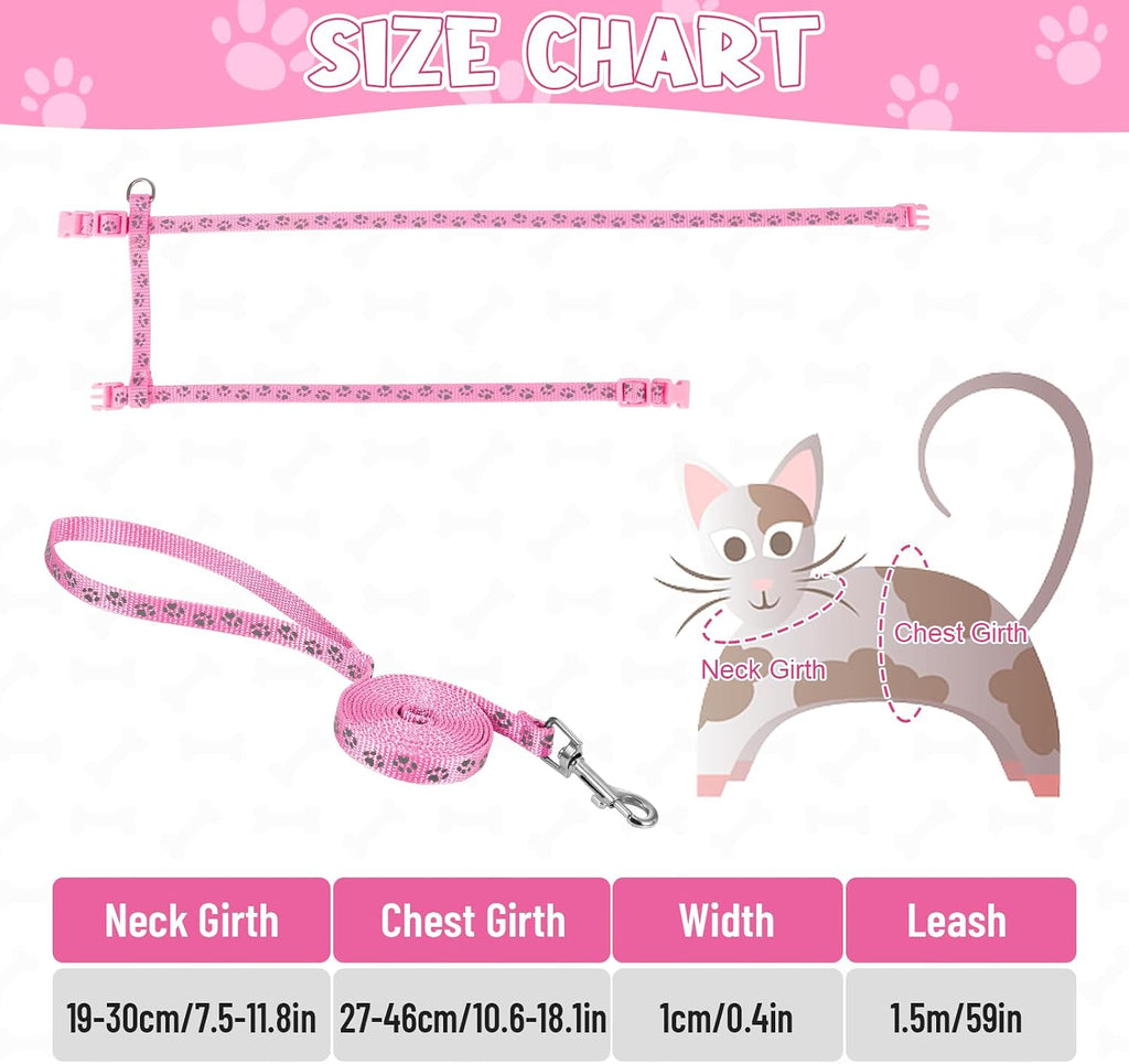 Auidy_6TXD 3 Pack Cat Harness and Leash Reflective Cat Harness