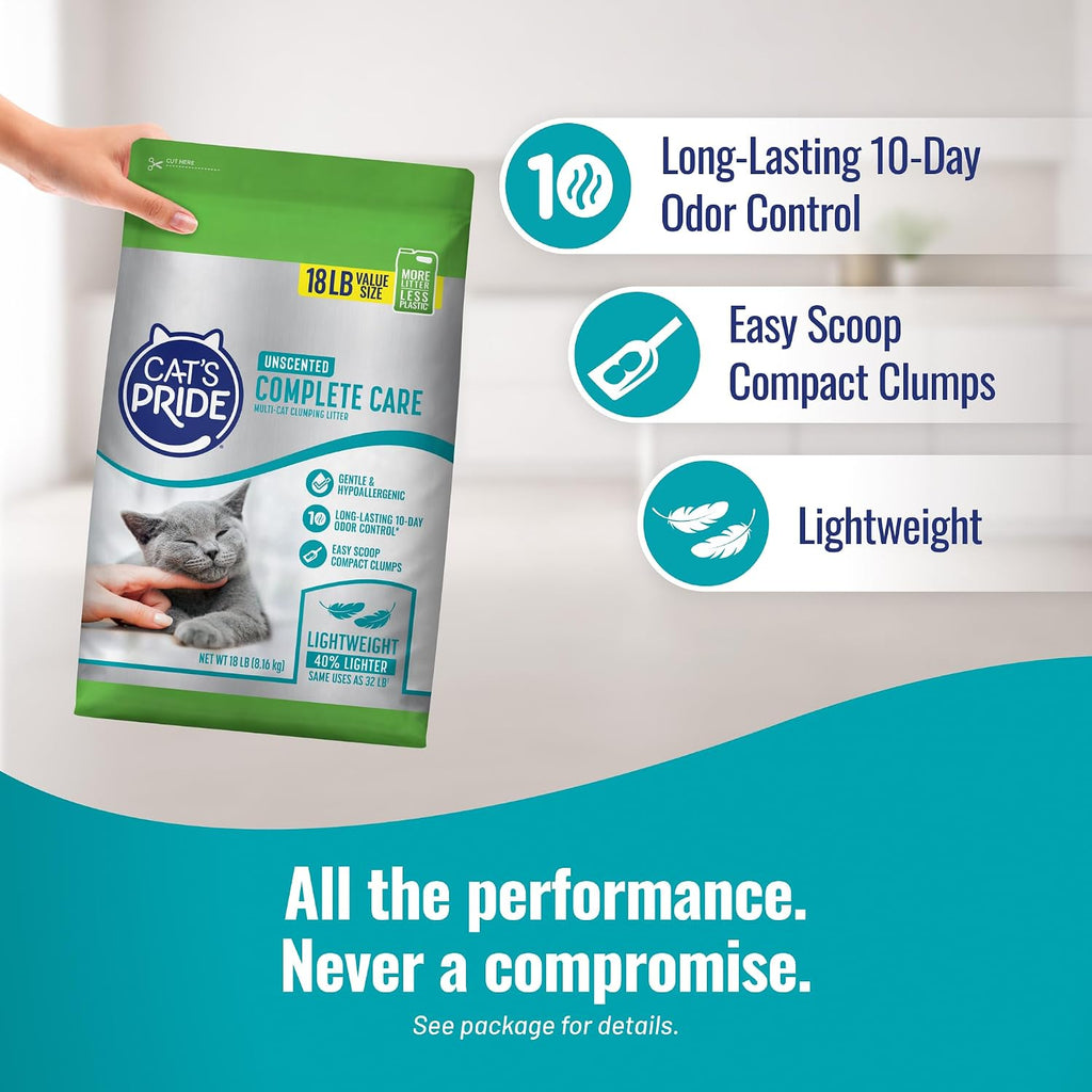 Cat's Pride Complete Care Hypoallergenic Unscented Litter 18lb